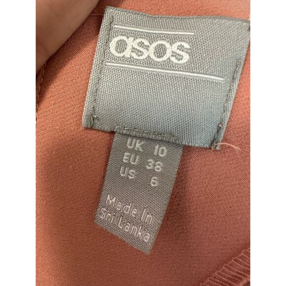 Asos melon short sleeves front pleated midi dress size 6 - Picture 3 of 16